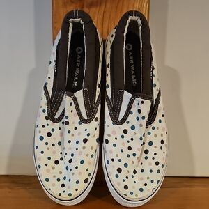 Airwalk White Slip-On Sneakers With Polka Dots